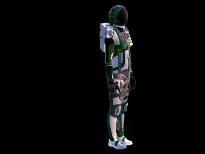 Astronaut Spacesuit Saudi Arabia Low-poly 3D model