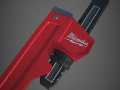 Milwaukee Pipe Wrench  Low-poly 3D model