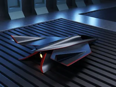 Concept Jet and Hangar Bundle  3D model