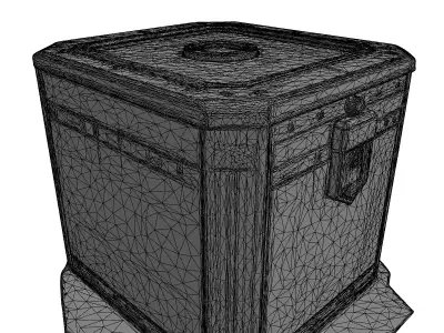 SciFi Hexagonal Storage Crate Low-poly 3D model