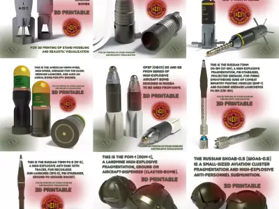  Ammunition of Russian Ukrainian war Printable Collection N2 3D Model Pack
