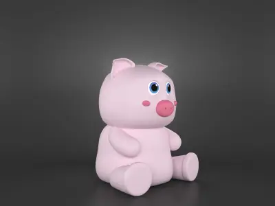 pig cartoon 3d model 3D model