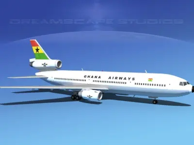 Douglas DC-10 Ghana 3D model