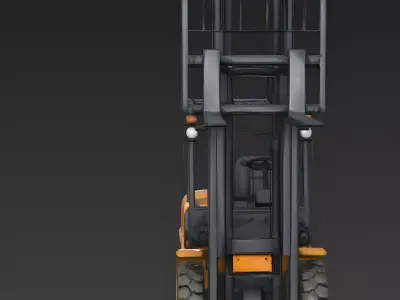 Industrial Warehouse Forklift 3D Model Low-poly 3D model