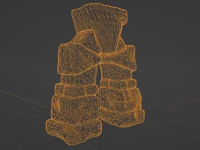 Ancient Stone Gateway or Medieval Fantasy Doorway Low-poly 3D model