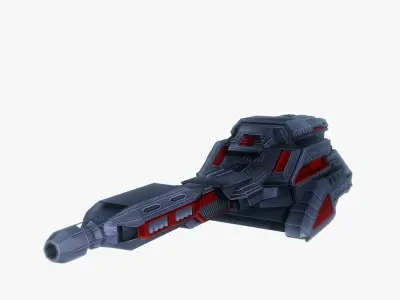 Blaster cannon 05 sci-fi low poly Low-poly 3D model