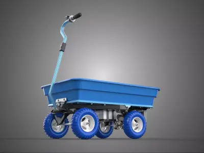 MOTORIZED BEACH SAND SEA CART WAGON TROLLEY DOLLY TRUCK TRAILER 3D model