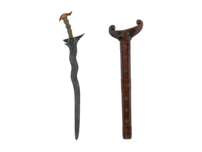 Kalis Sword Low-poly 3D model