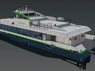 Fully electric fast ferry 3D model Low-poly 3D model