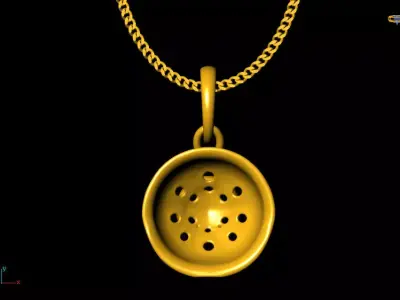 drainer pendant charms - one inch pendant 3D print model