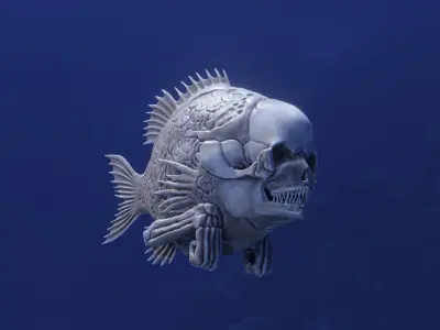 Fishhead fish skull 3D model