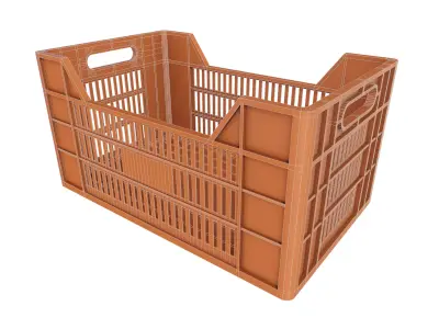 Industrial Plastic Produce Crate Storage Box 3D model