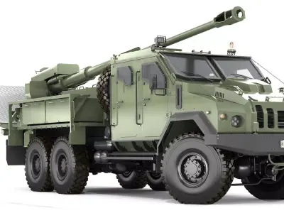 Howitzer Bogdana 2C22 3D model