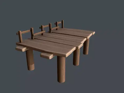 Fishing Bridge Low-poly 3D model