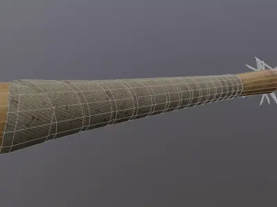 Spiked Nail Baseball Bat Low-poly 3D model