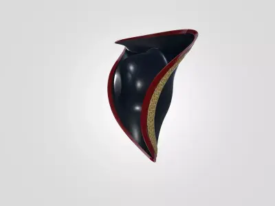Tricorn Hat 3D Model - Historical Colonial Pirate Hat Prop Free low-poly 3D model