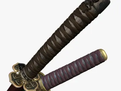 Katanas sheathed 3D model