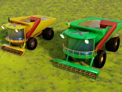 Harvester Stylized Low-Poly Low-poly 3D model
