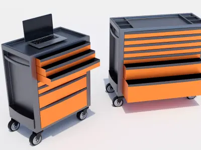 Roller Cabs - Tool cart Low-poly 3D model