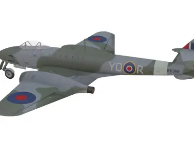 Gloster Meteor Low-poly 3D model purchase