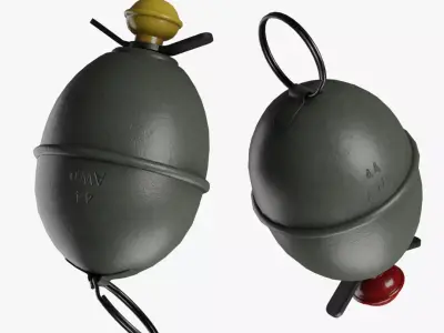 M39 Eihandgranate in yellow red Pack Low-poly 3D model