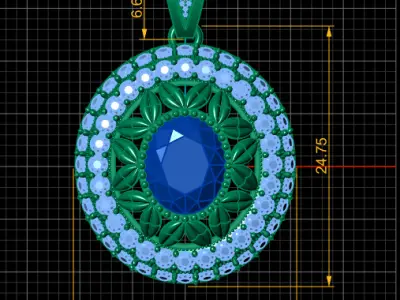 ANTIQUE OPAL PENDANT 3D PRINTABLE MODEL 3D print model
