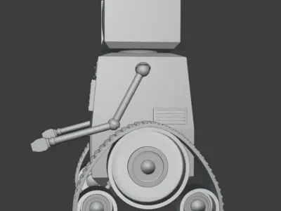 Robot model with wheels and monitor 3D model