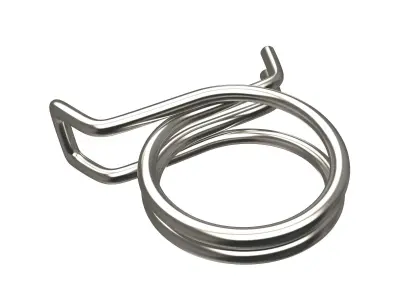 Double Wire Spring Hose Clamp Silver Low-poly 3D model