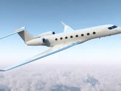 Large Private Jet Rigged 3D model