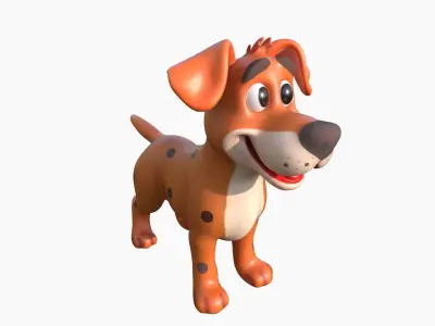 Cartoon Dog  Low-poly 3D model