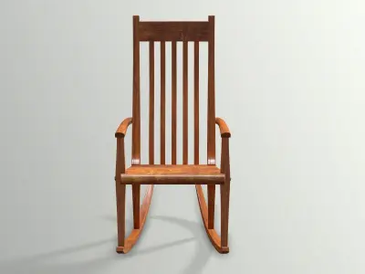 Wood Rocking Chair 3D model