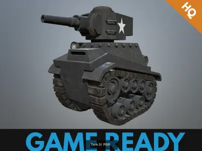Tanks Package of 4 Stylized Tanks Low Poly Game Ready