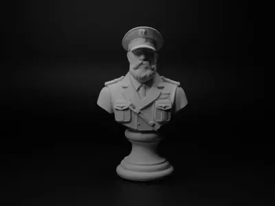 Tank Commander Bust Chess 3D print model buy