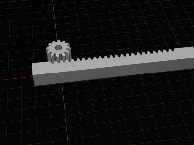 Animated Gears 7 3D model