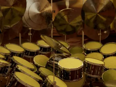 industrial 40 piece drumset 3D model