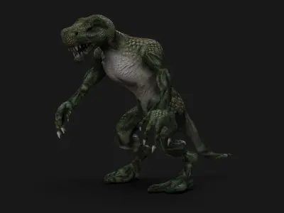 Lizardman Low-poly 3D model