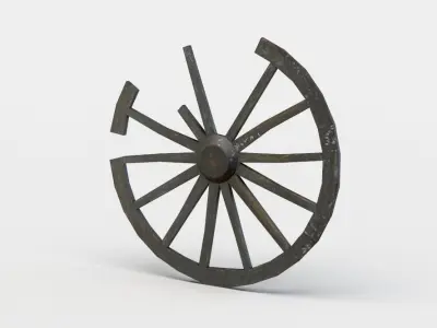 Damaged wheel Low-poly 3D model purchase