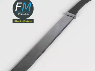 Machete knife 3D model purchase