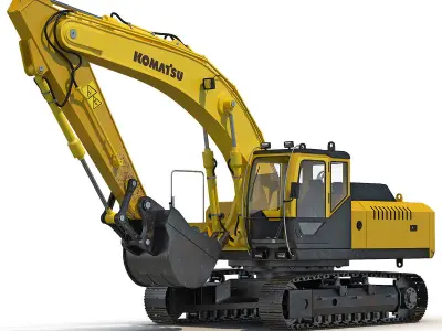 Tracked Excavator Komatsu  3D model