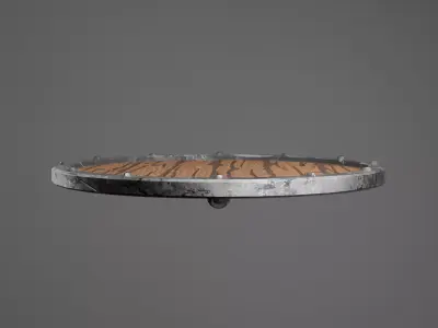 Wooden Shield Low-poly 3D model 24