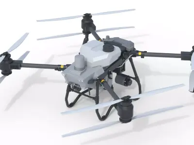 DJI AGRAS T50 agricultural drone Low-poly 3D model