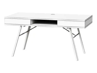 Industrial book table with shelf loft accent16 3D model