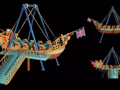 Pirate Ship 3D model 10