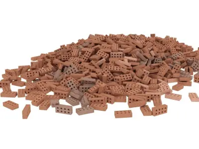 bricks pallet pile 4 3D model