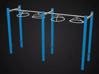 Ring Monkey Bars Exercise Equipment Low-poly 3D model