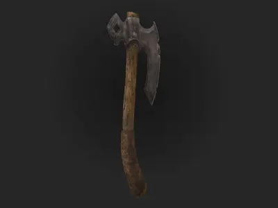 Axes 3d model and texture Low-poly 3D model