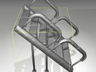 Futuristic Stairs - 28 - Basic Textures Low-poly 3D model