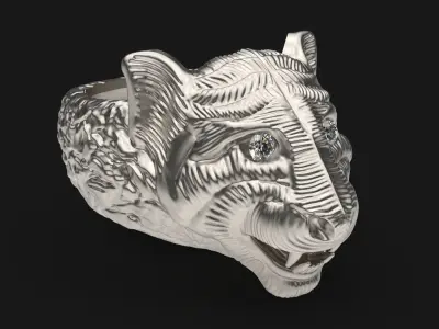 Lion Ring  Ready For 3D Print  3D print model