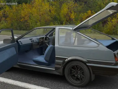 Retro Sport Hatchback 1980s Grey Simplified 3D model