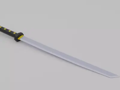Low poly katana sword Free low-poly 3D model